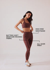 Women Comfort Fit Leggings - Raisin Brown - 3