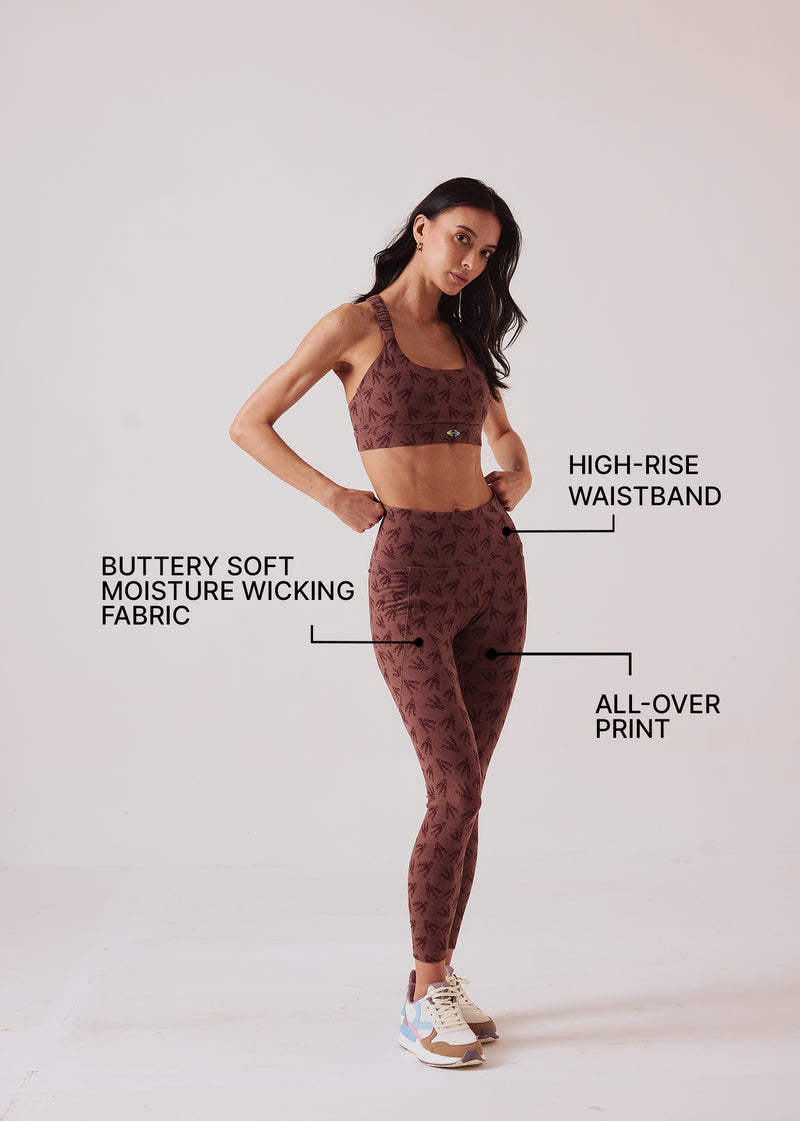 Women Comfort Fit Leggings - Raisin Brown