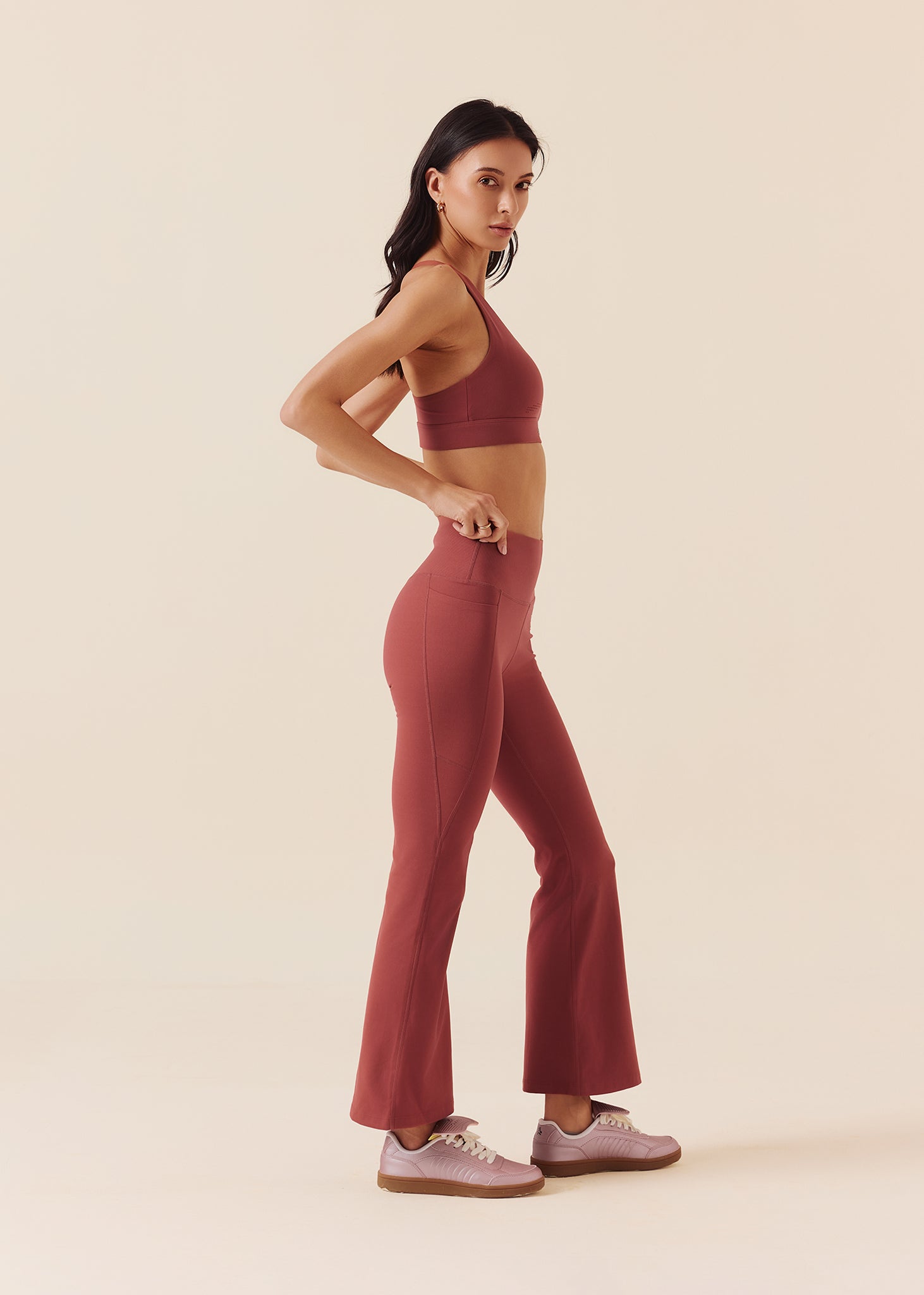 Low Impact Racerback Sports Bra - Marsala Red