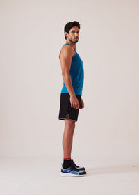 Men Split Hem Gym Shorts - Jet Black - 5