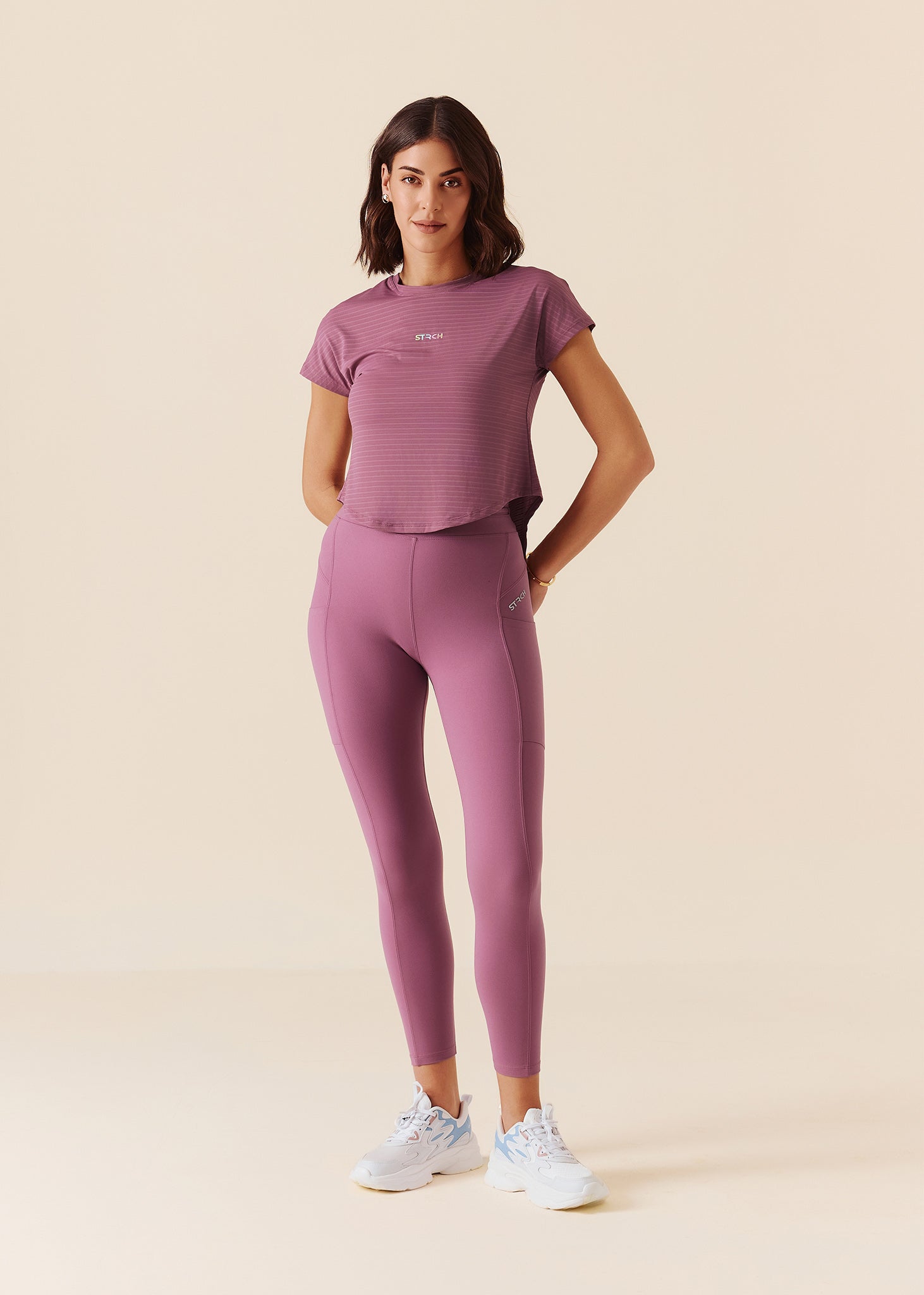 High performance Bonded Leggings - Grape Nector