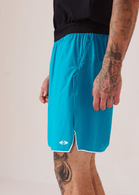 Men Split Hem Gym Shorts - Ocean Teal - 2