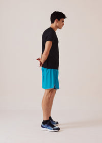 Men Split Hem Gym Shorts - Ocean Teal - 6