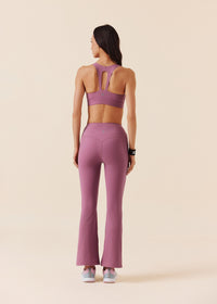 Women Pocket Flare Leggings - Grape Nector - 6