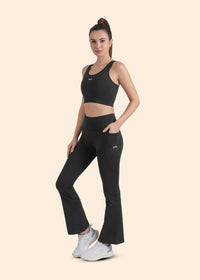 StrchFlex High rise Flare Leggings - Black - 2