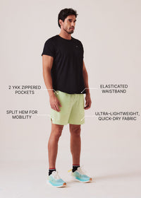 Men Quick-Dry Training Shorts - Soft Lime - 3