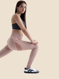 Women Seamless Flare Workout Leggings - Mocha Brown - 6