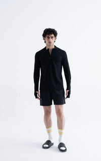 Men Half Zip Panel Jacket Black - 3
