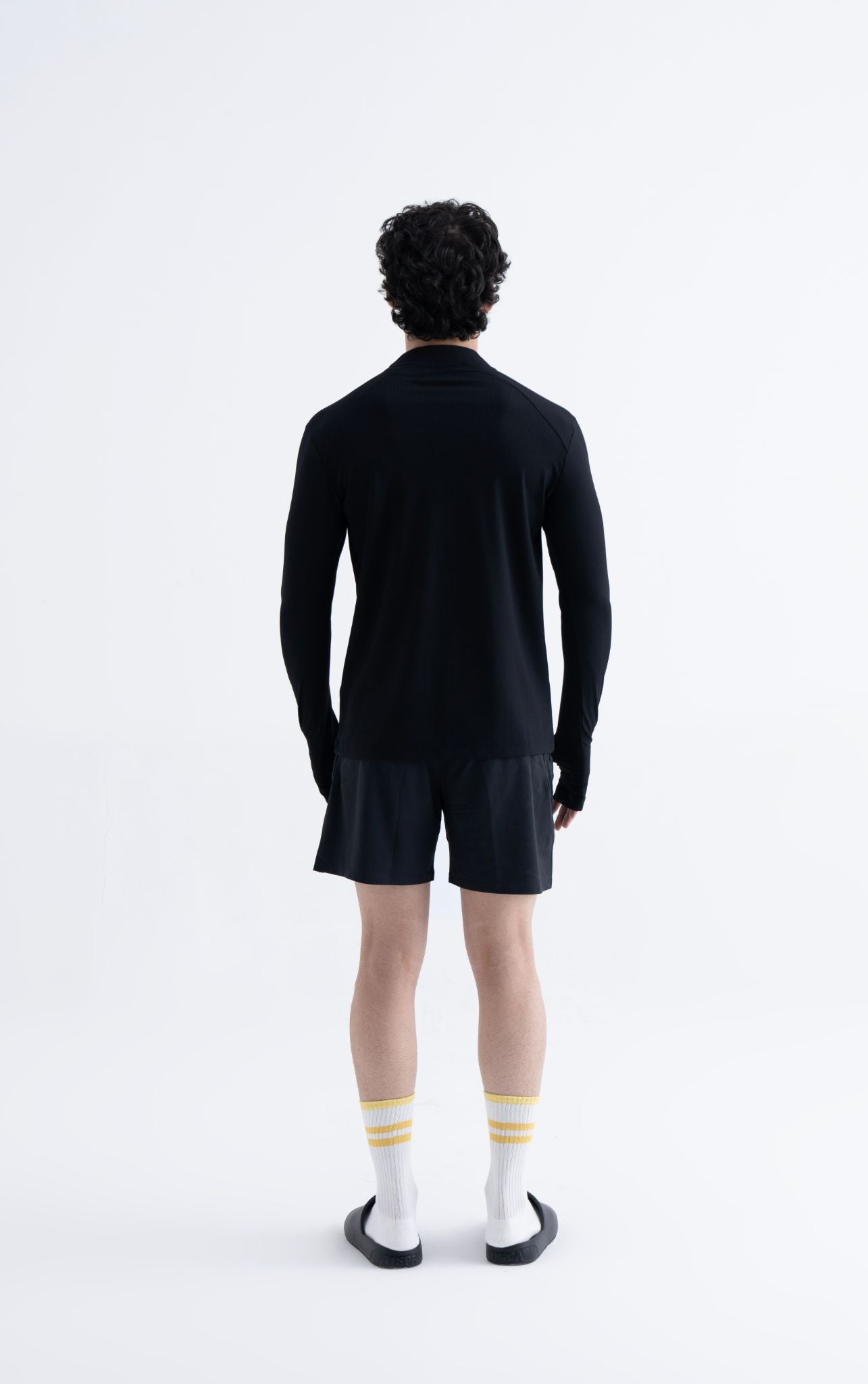 Men Half Zip Panel Jacket Black - 5