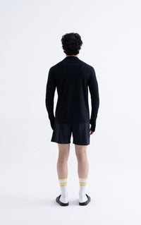Men Half Zip Panel Jacket Black - 5