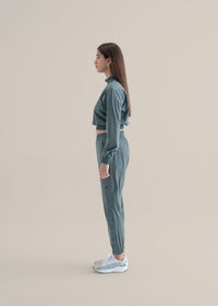 Women Cropped Jacket - Balsam Green - 6