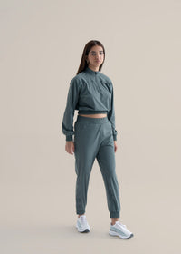 Women Cropped Jacket - Balsam Green - 8