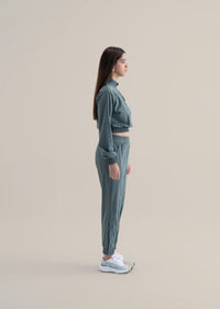 Women Cropped Jacket - Balsam Green - 7