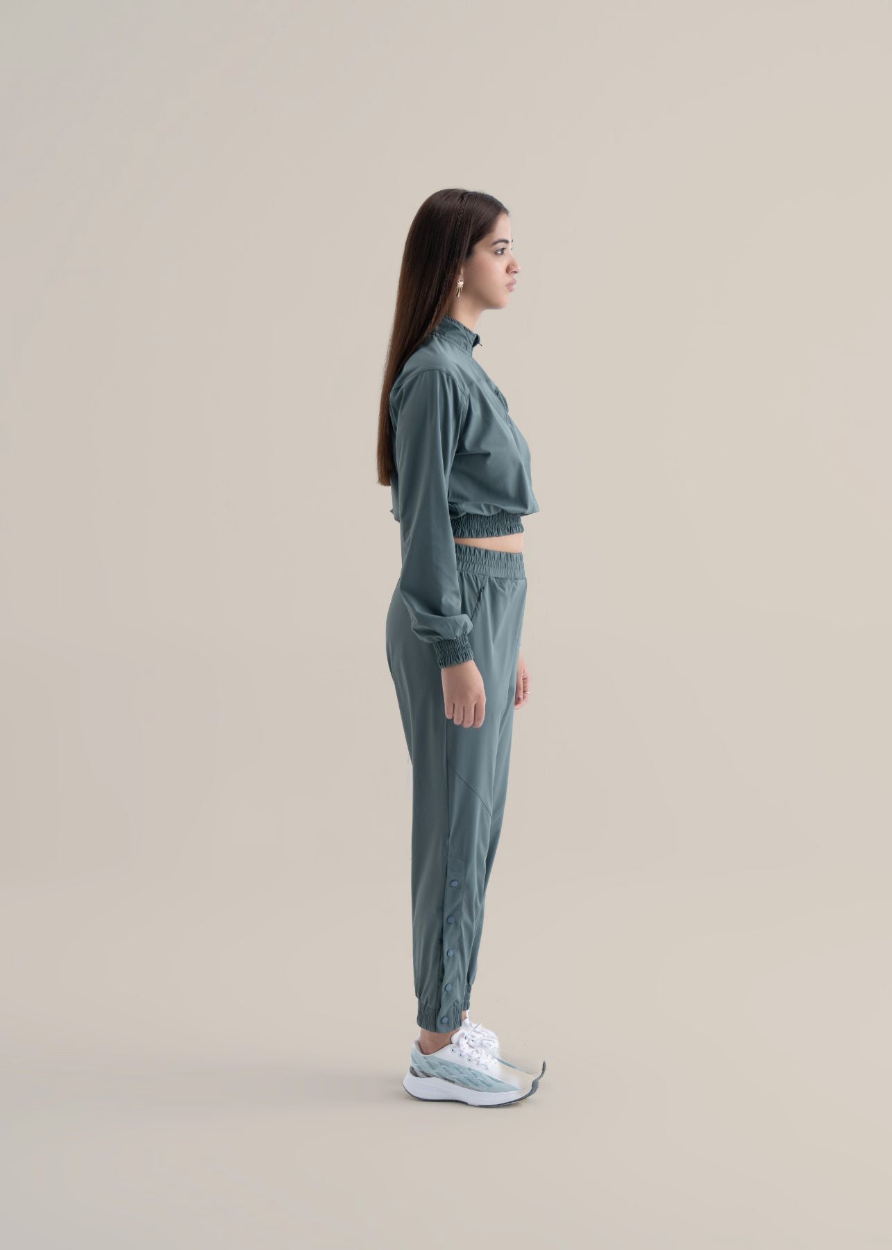 Women Cropped Jacket - Balsam Green - 7
