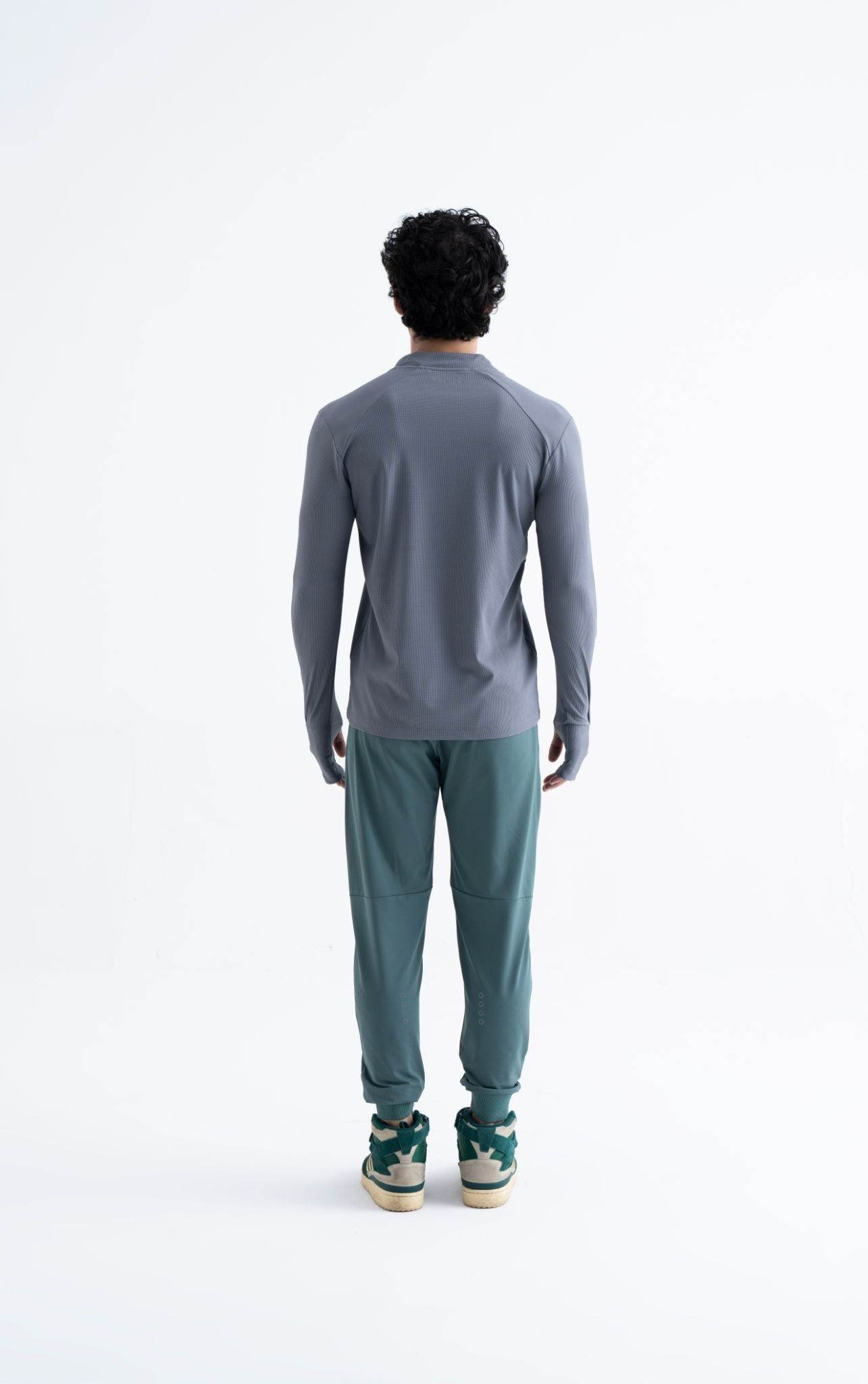 Men Half Zip Panel Jacket Grey - 3