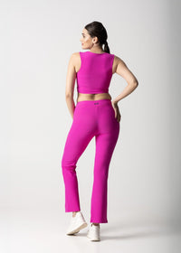Women Reflective Gym Sports Bra - Shocking Pink - 4