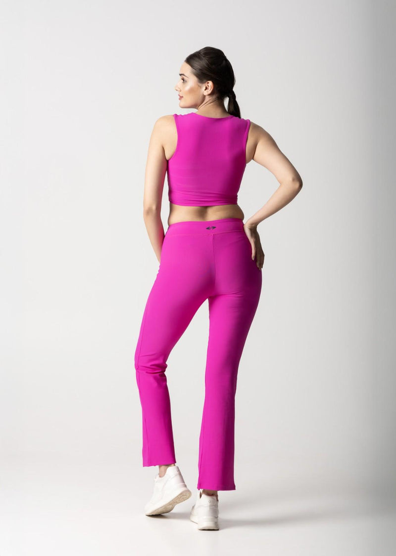 Women Reflective Gym Sports Bra Shocking Pink