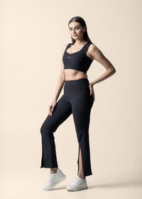 Women Reflective Gym Sports Bra - Black - 4