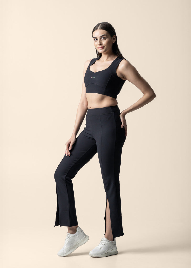 Women Reflective Gym Sports Bra Black