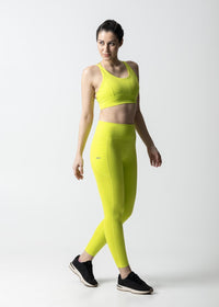 Women Criss Cross Gym Sports Bra - Neon Green - 5