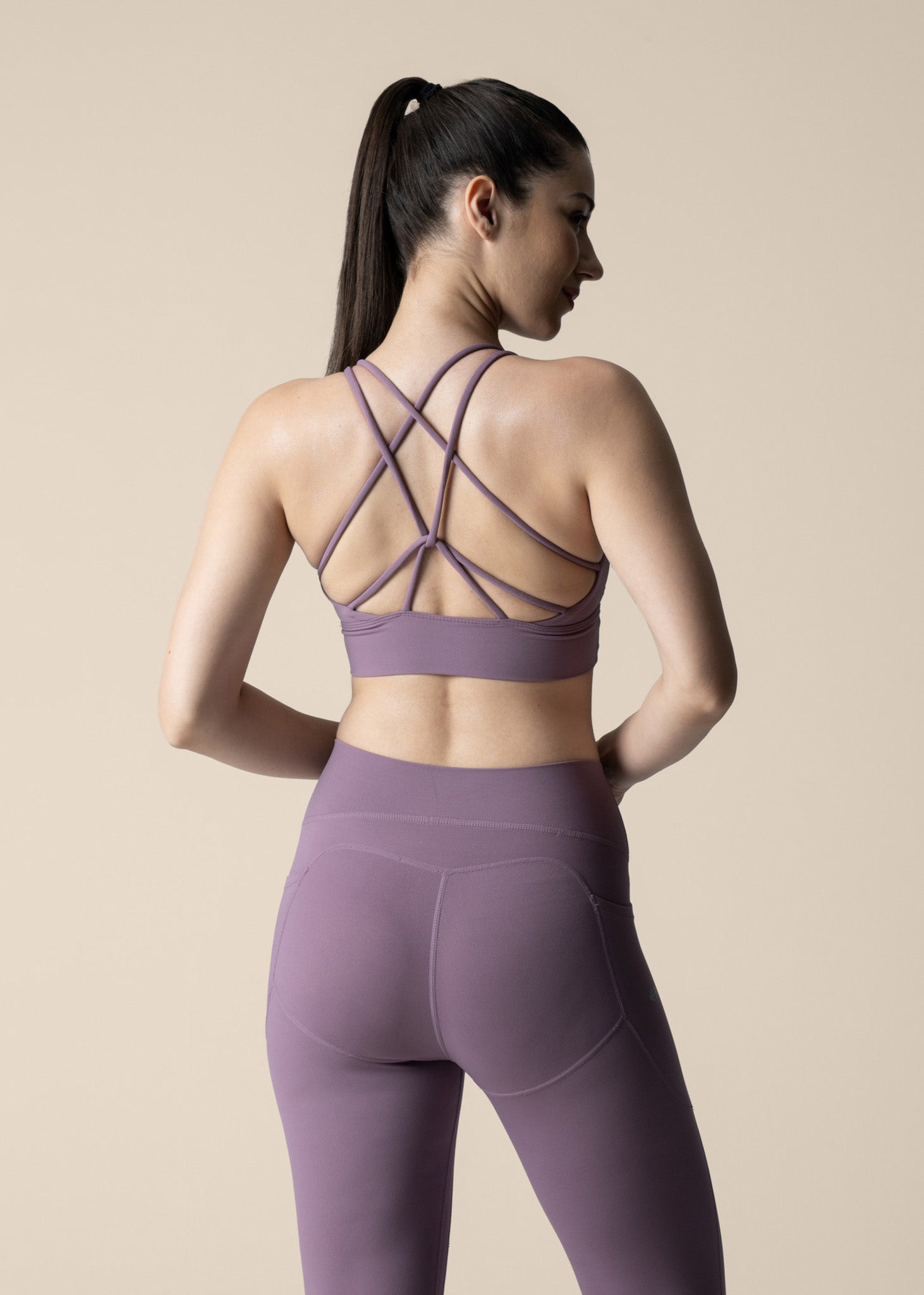 Women Criss Cross Gym Sports Bra - Blue Lilac - 5