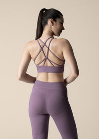 Women Criss Cross Gym Sports Bra - Blue Lilac - 5