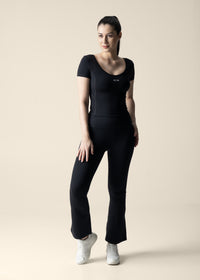 Strch Flex Crop Top - Black - 1