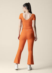 Strch Flex Crop Top - Orange - 4