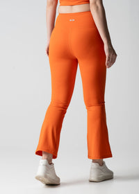 Women High Waist Bootcut Workout Leggings - Orange - 5