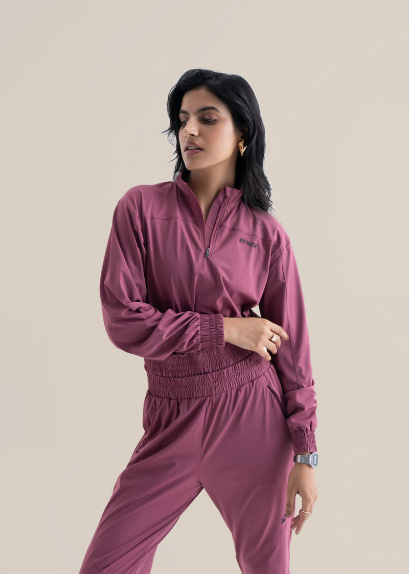 Women Cropped Jacket - Hawthorn Rose