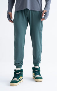 Men Ribbed Waistband Joggers Pine - 5