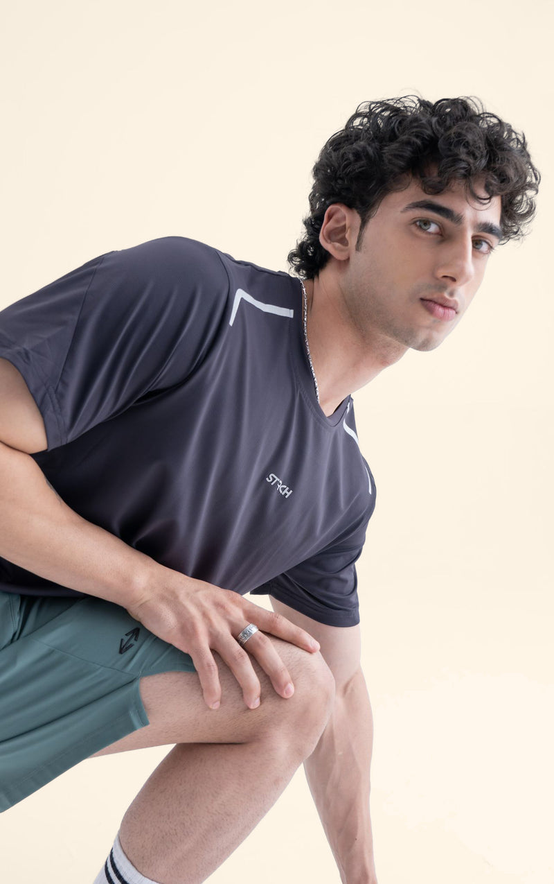 Men Running T Shirt - Iron Gray