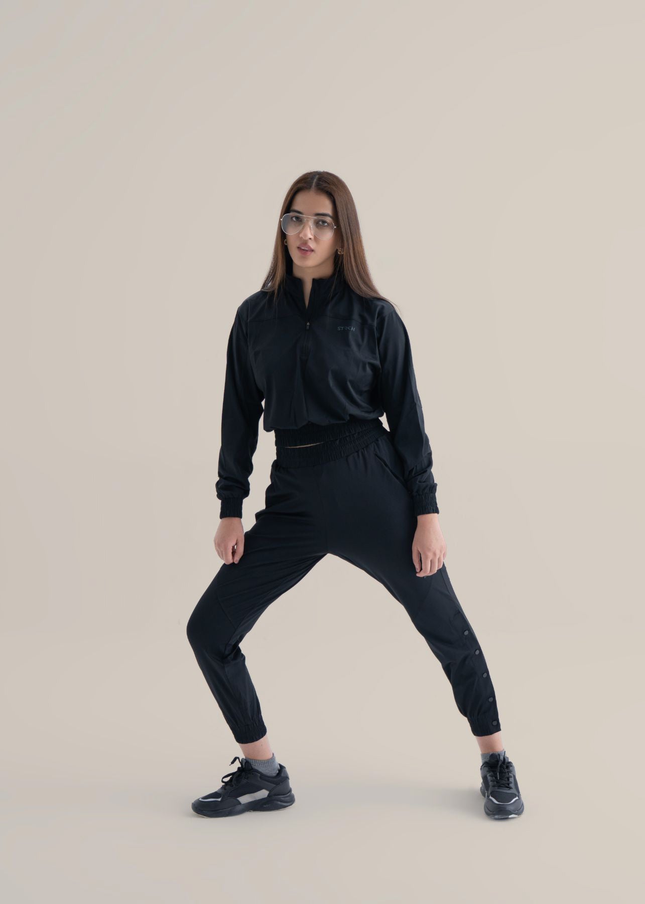 Women Cropped Jacket - Black - 5
