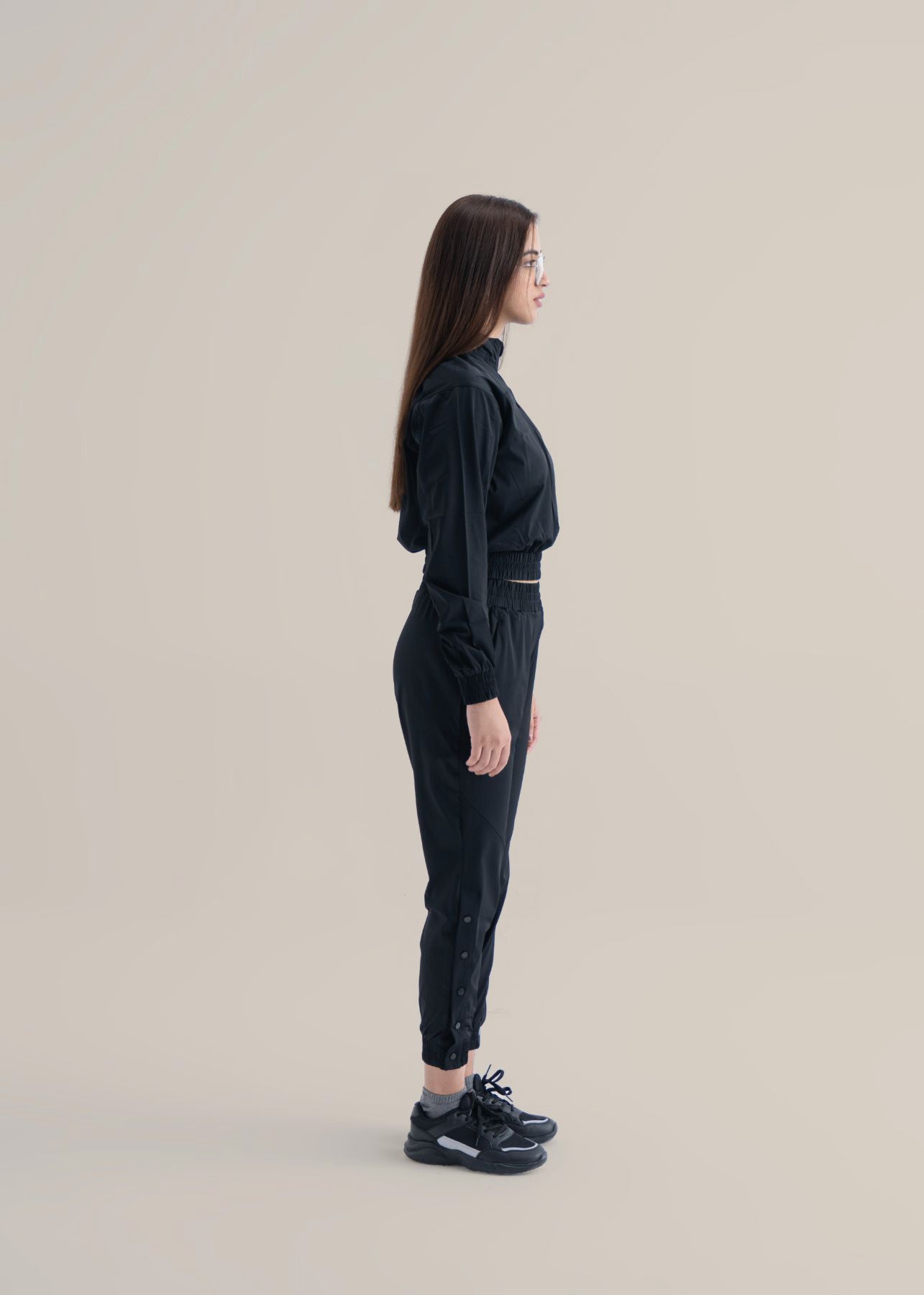 Women Cropped Jacket - Black - 7