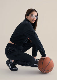 Women Cropped Jacket - Black - 1