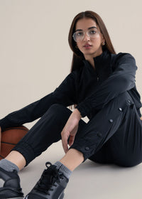 Women Cropped Jacket - Black - 2