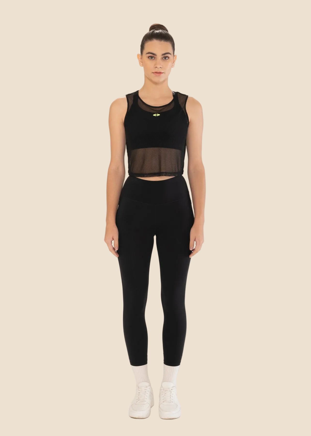 Women Adjustable Strap Gym Bra - Powder Black - 2