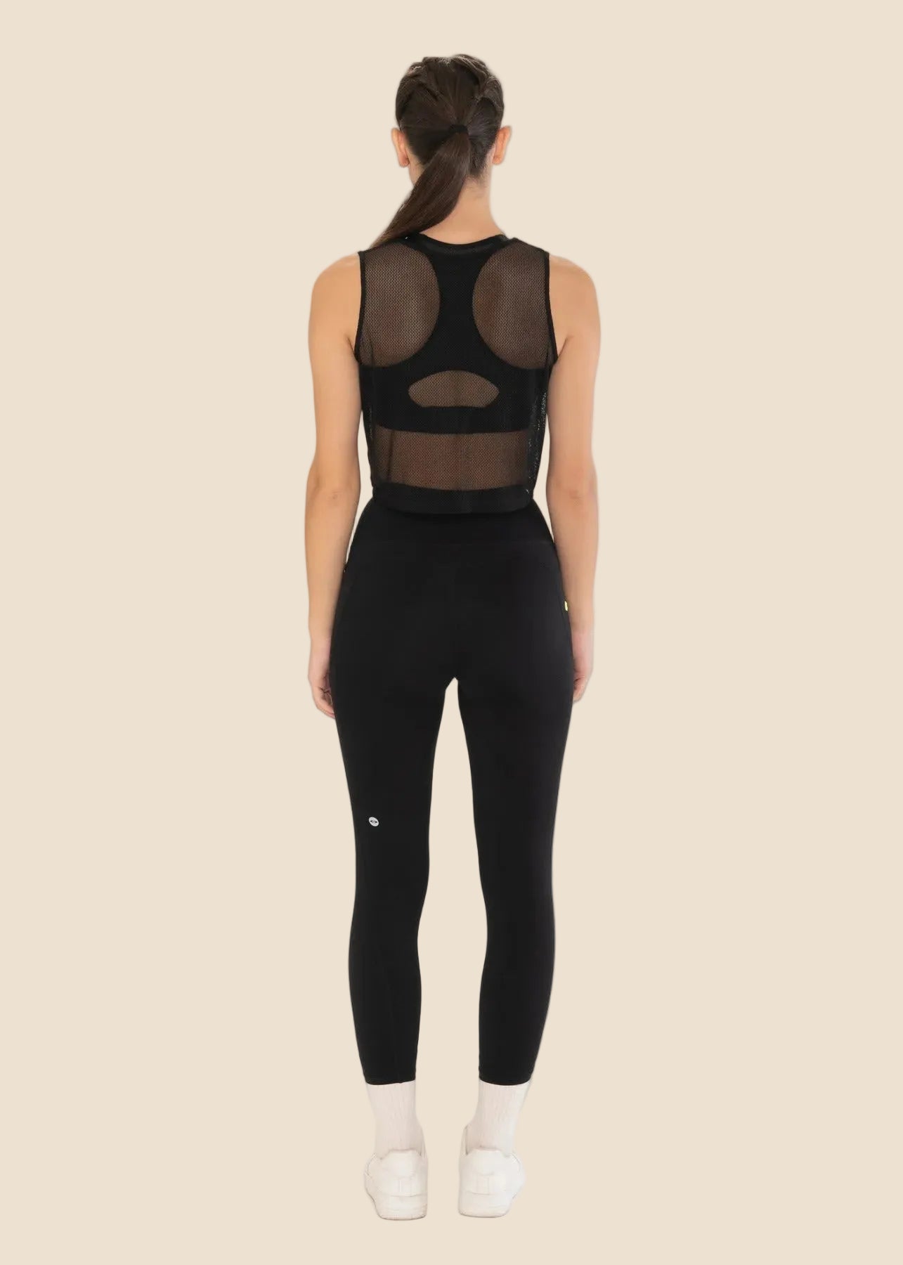 Women Adjustable Strap Gym Bra - Powder Black - 6