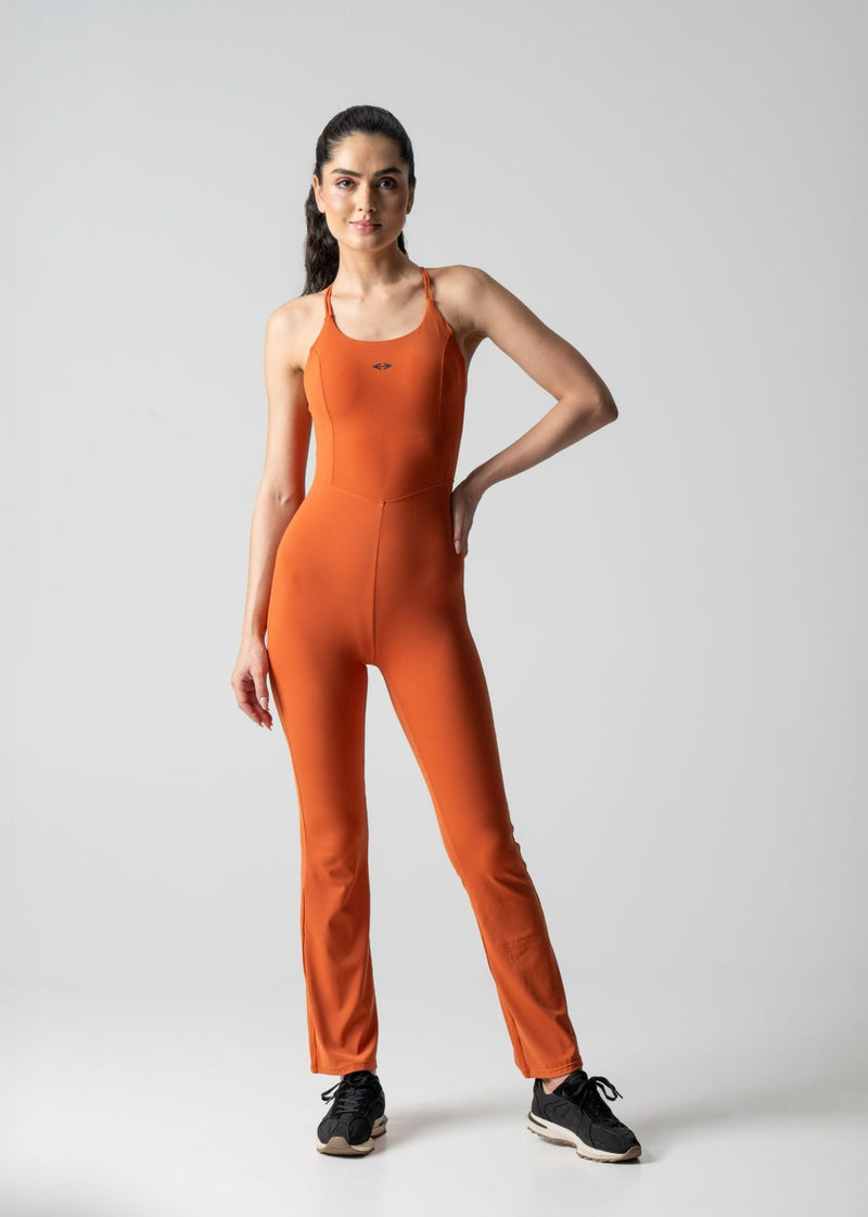 Women Workout Jumpsuit - Orange