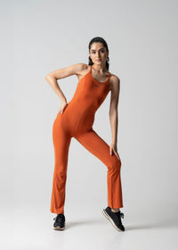 Women Workout Jumpsuit - Orange - 4