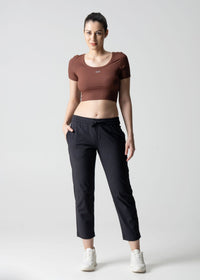 Women Gym Straight Pants - Black - 3