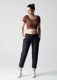 Women Gym Straight Pants - Black - 1