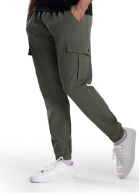 Men Utility Cargo Fit Pants Dark Olive - 4
