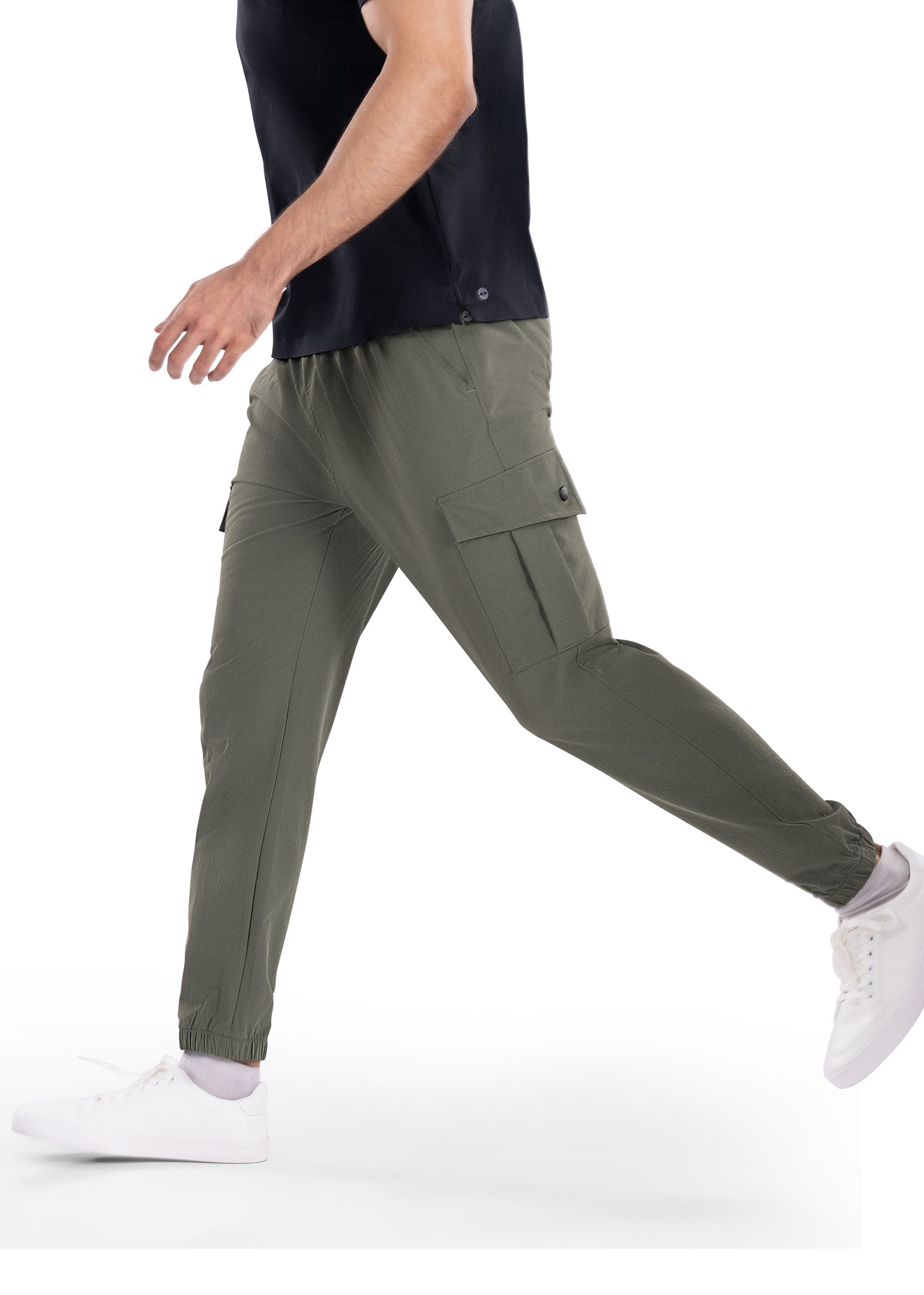 Men Utility Cargo Fit Pants Dark Olive - 3