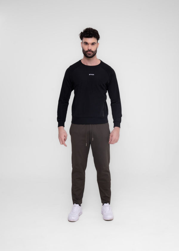 Men Reflective Logo Sweatshirt Black - 1