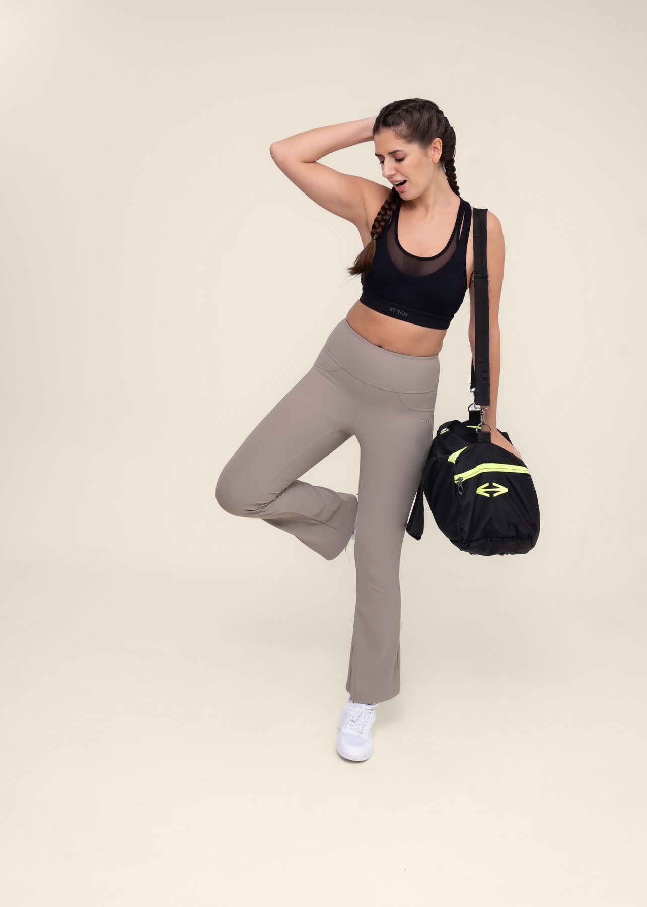 All-Day Easy wear Flare Leggings - Beige