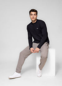 Men Gym Tshirt With Stand Collar Black - 1