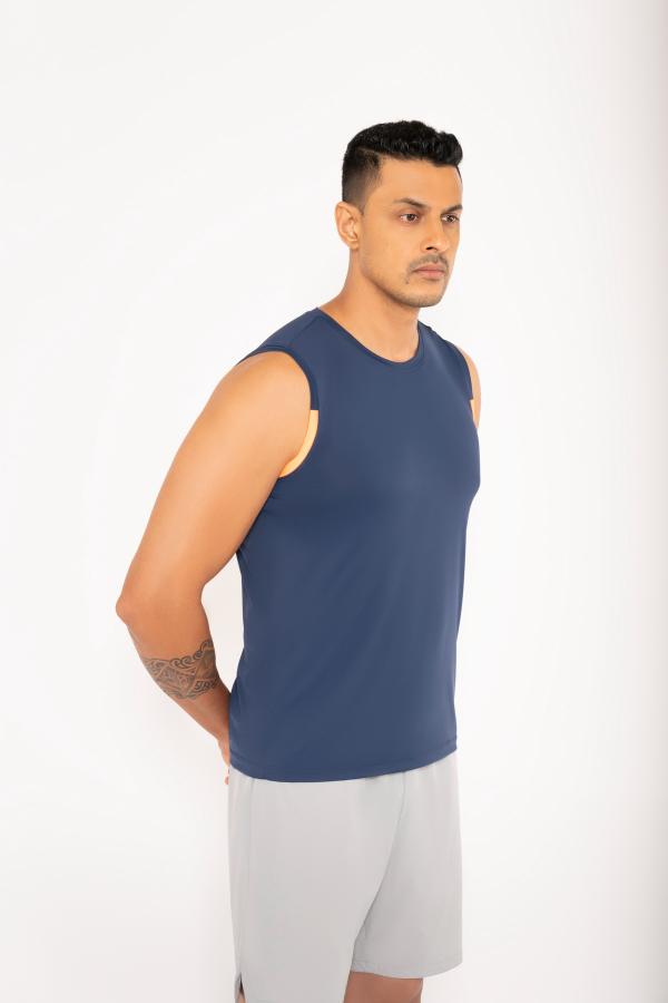 Men Lightweight Gym Tank Top Classic Blue - 5
