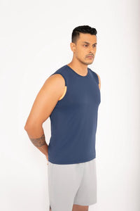 Men Lightweight Gym Tank Top Classic Blue - 5