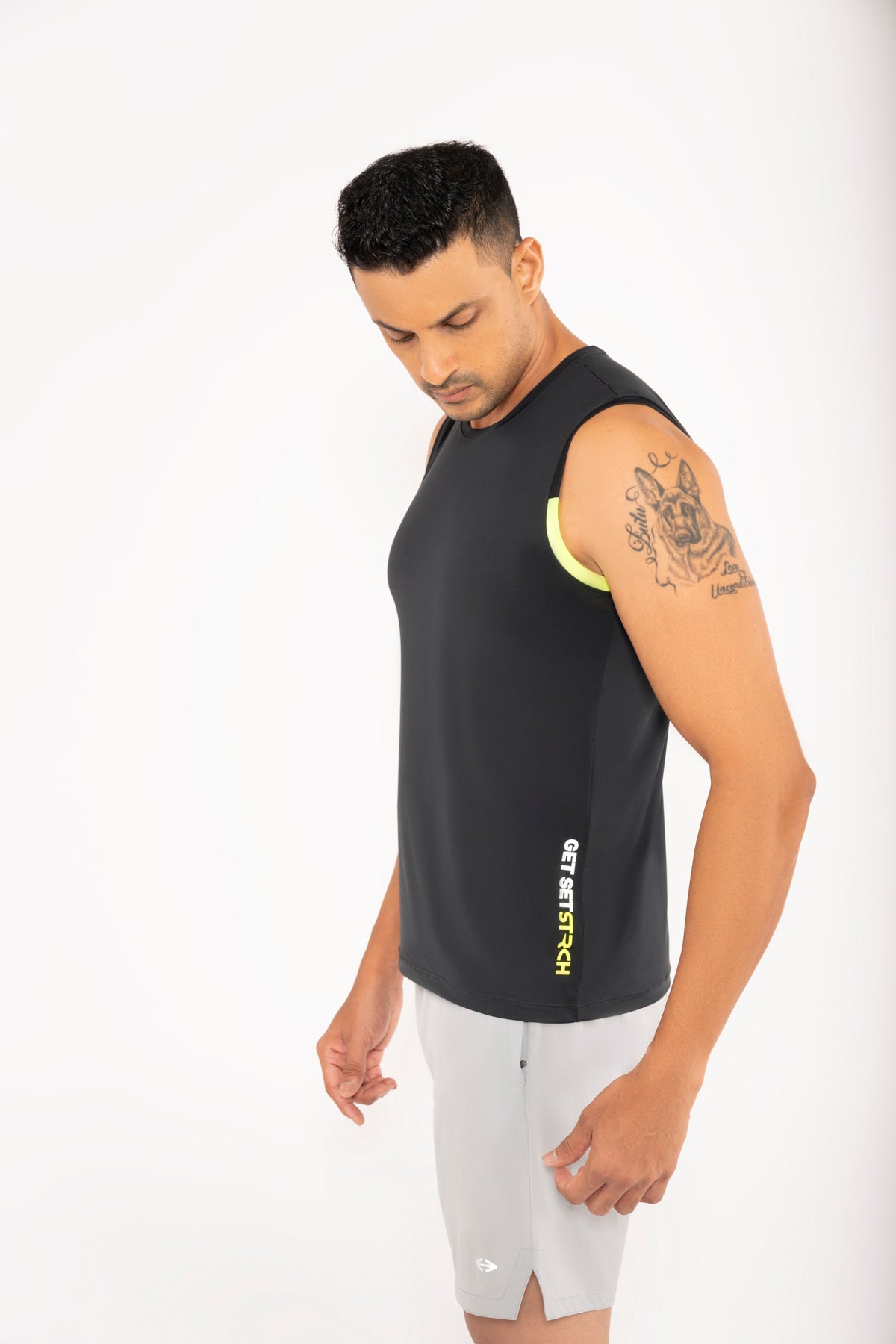 Men Lightweight Gym Tank Top Black - 4